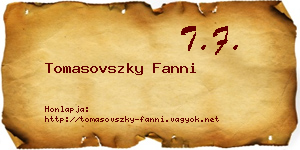 Tomasovszky Fanni névjegykártya