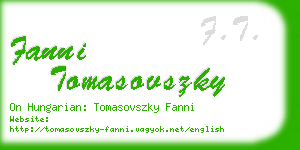 fanni tomasovszky business card